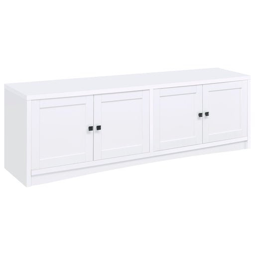 Laughlin - 4 Door Engineered Wood TV Stand - White - Premium TV Stands from CoasterEveryday - Just $439! Shop now at Furniture Wholesale Plus  We are the best furniture store in Nashville, Hendersonville, Goodlettsville, Madison, Antioch, Mount Juliet, Lebanon, Gallatin, Springfield, Murfreesboro, Franklin, Brentwood