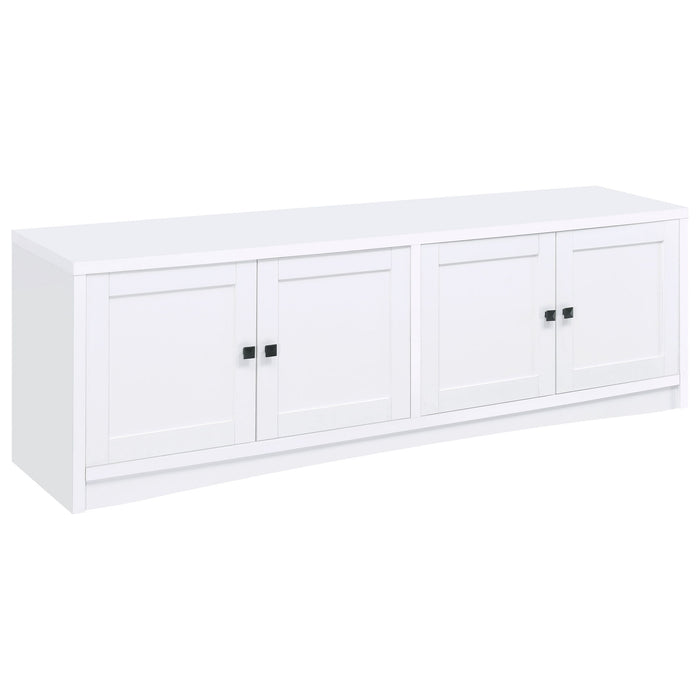 Laughlin - 4 Door Engineered Wood TV Stand - White – TV Stands by CoasterEveryday at Furniture Wholesale Plus , Nashville furniture store