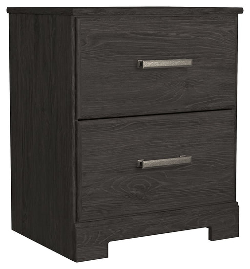 Belachime - Two Drawer Night Stand - Charcoal – Accent Nightstands by Signature Design by Ashley® at Furniture Wholesale Plus , Nashville furniture store
