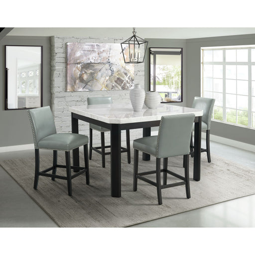 Francesca - 5 Piece Square Counter Dining Set (Table & Four Chairs) - White Marble – 5 Piece Dining Room Sets by Elements International at Furniture Wholesale Plus , Nashville furniture store