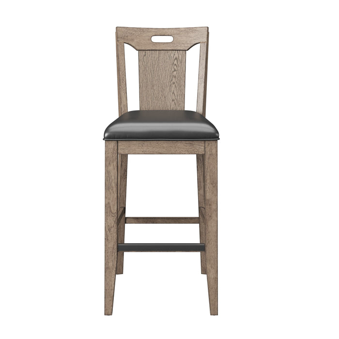 Benton - Slat Back Bar Stool - Brown / Dark - Premium Bar Height (28"-30") from Emerald Home - Just $189! Shop now at Furniture Wholesale Plus  We are the best furniture store in Nashville, Hendersonville, Goodlettsville, Madison, Antioch, Mount Juliet, Lebanon, Gallatin, Springfield, Murfreesboro, Franklin, Brentwood