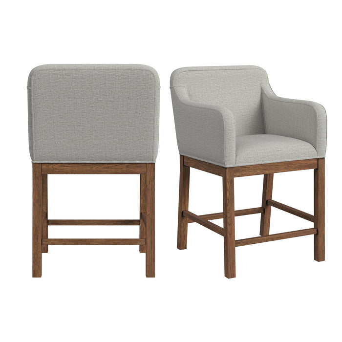 Glinda - Upholstered Fabric Counter Chair (Set of 2) - Brown / Light Gray – Chair Sets by Elements International at Furniture Wholesale Plus , Nashville furniture store