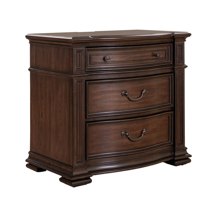 Providence Park - Bedside Chest With Charging Station - Chateau Brown – Bedside Chests by Liberty Furniture at Furniture Wholesale Plus , Nashville furniture store