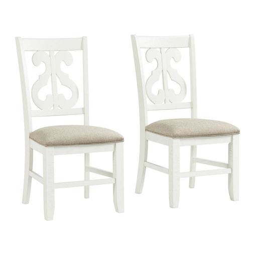 Stone - Wooden Swirl Back Side Chair (Set of 2) – Chair Sets by Elements International at Furniture Wholesale Plus , Nashville furniture store