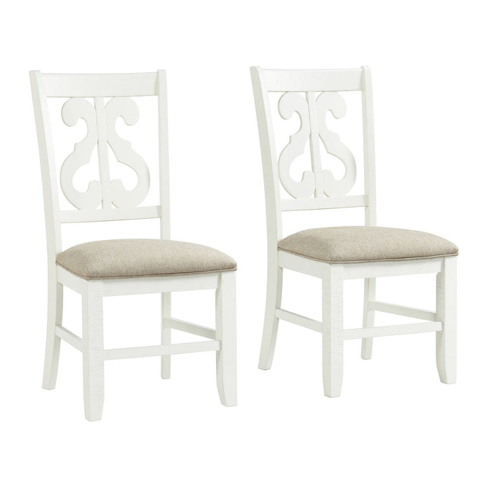 Stone - Wooden Swirl Back Side Chair (Set of 2) – Chair Sets by Elements International at Furniture Wholesale Plus , Nashville furniture store