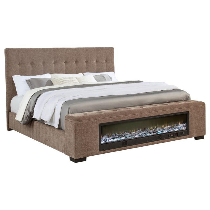 Senna - Upholstered Audio Flame Visualizer Bed – Upholstered Beds by Coaster Fine Furniture at Furniture Wholesale Plus , Nashville furniture store