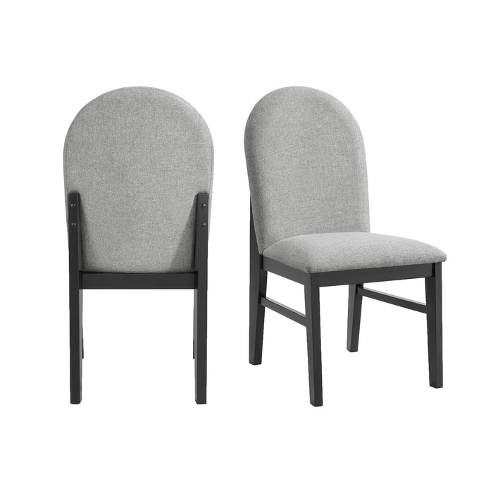 Edison - Dining Side Chair With Fabric (Set of 2) - Black And Light Gray – Chair Sets by Elements International at Furniture Wholesale Plus , Nashville furniture store