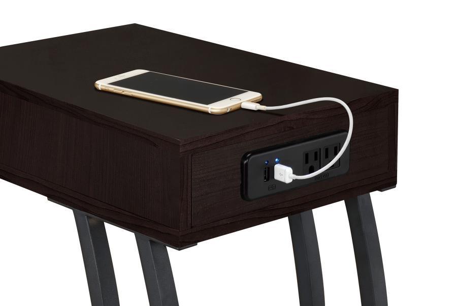 Troy - 1-Drawer C-Shaped Side Table Power Outlet – Side Tables by CoasterEssence at Furniture Wholesale Plus , Nashville furniture store