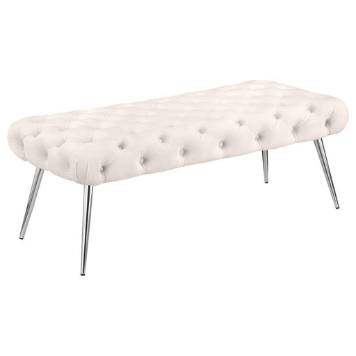 Ella - Upholstered Tufted Bench Metal Legs – Upholstered Benches by Coaster Fine Furniture at Furniture Wholesale Plus , Nashville furniture store