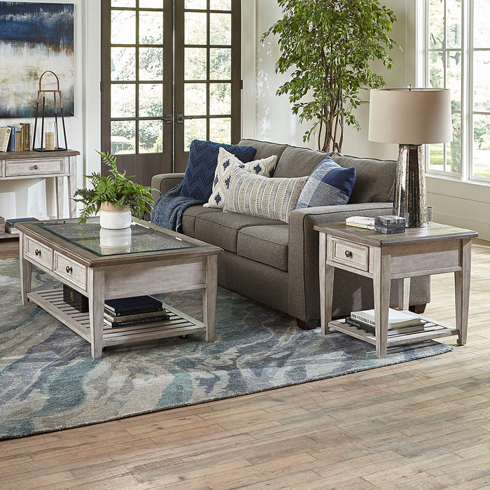 Heartland - 3 Piece Table Set - Antique White / Tobacco Tops – Table Sets by Liberty Furniture at Furniture Wholesale Plus , Nashville furniture store