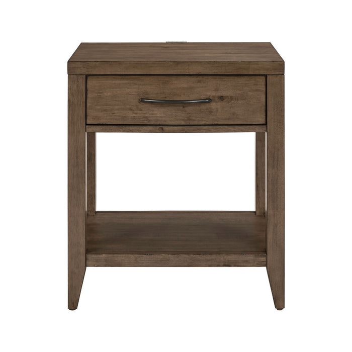 Shaker Lakes - Open Nightstand With Charging Station - Harvest Brown – Nightstands w/ Charging Stations by Liberty Furniture at Furniture Wholesale Plus , Nashville furniture store