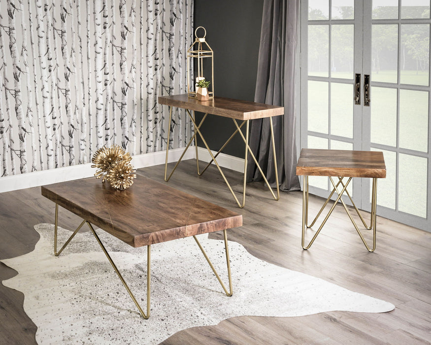 Walter - Brass Inlay End Table - Brown – End Tables by Steve Silver Furniture at Furniture Wholesale Plus , Nashville furniture store