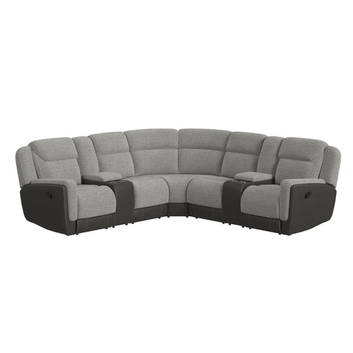 Hornet - 3 Piece Motion Sectional Set With Console And 2 Recliners – Reclining Sectionals by Elements International at Furniture Wholesale Plus , Nashville furniture store