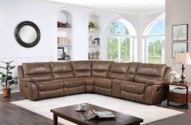 Lehi - 6 Piece Manual Reclining Sectional - Dark Brown – Reclining Sectionals by Steve Silver Furniture at Furniture Wholesale Plus , Nashville furniture store