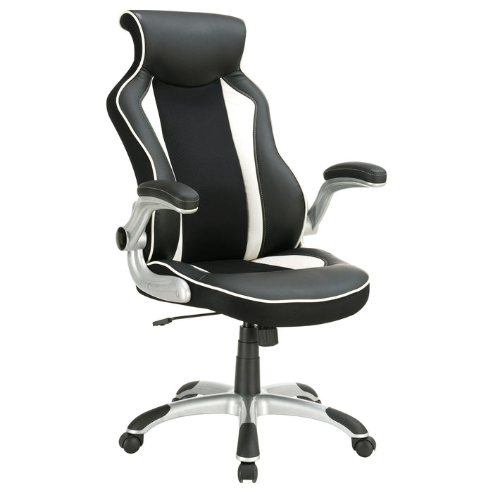 Dustin Adjustable Height Office Chair Black and Silver - Premium Office Chair from Coaster Z2 Standard - Just $270! Shop now at Furniture Wholesale Plus  We are the best furniture store in Nashville, Hendersonville, Goodlettsville, Madison, Antioch, Mount Juliet, Lebanon, Gallatin, Springfield, Murfreesboro, Franklin, Brentwood