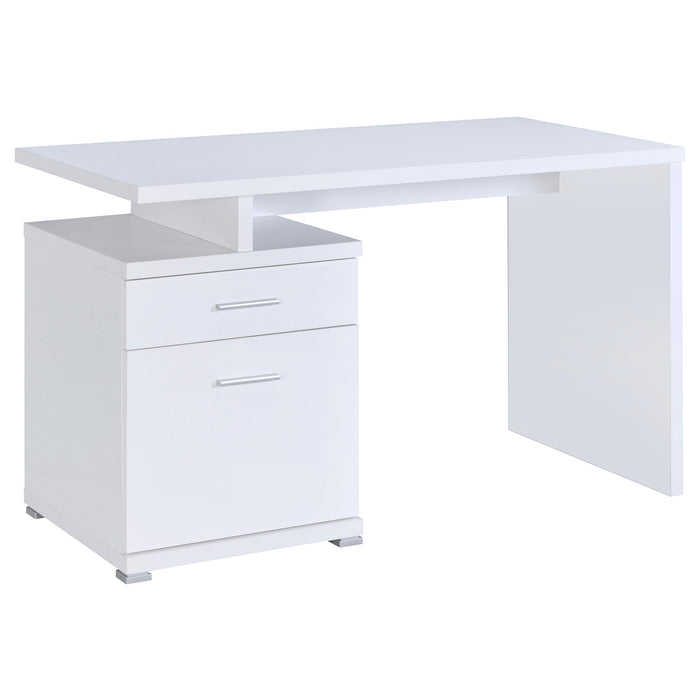 Irving 2-drawer Office Desk with Cabinet White - Premium Desk from Coaster Z2 Standard - Just $218! Shop now at Furniture Wholesale Plus  We are the best furniture store in Nashville, Hendersonville, Goodlettsville, Madison, Antioch, Mount Juliet, Lebanon, Gallatin, Springfield, Murfreesboro, Franklin, Brentwood