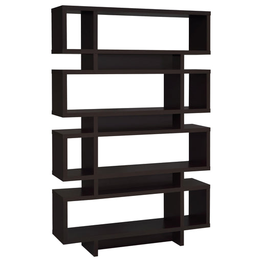 Reid 4-tier Open Back Bookcase Cappuccino - Premium Bookcase from Coaster Z2 Standard - Just $298! Shop now at Furniture Wholesale Plus  We are the best furniture store in Nashville, Hendersonville, Goodlettsville, Madison, Antioch, Mount Juliet, Lebanon, Gallatin, Springfield, Murfreesboro, Franklin, Brentwood