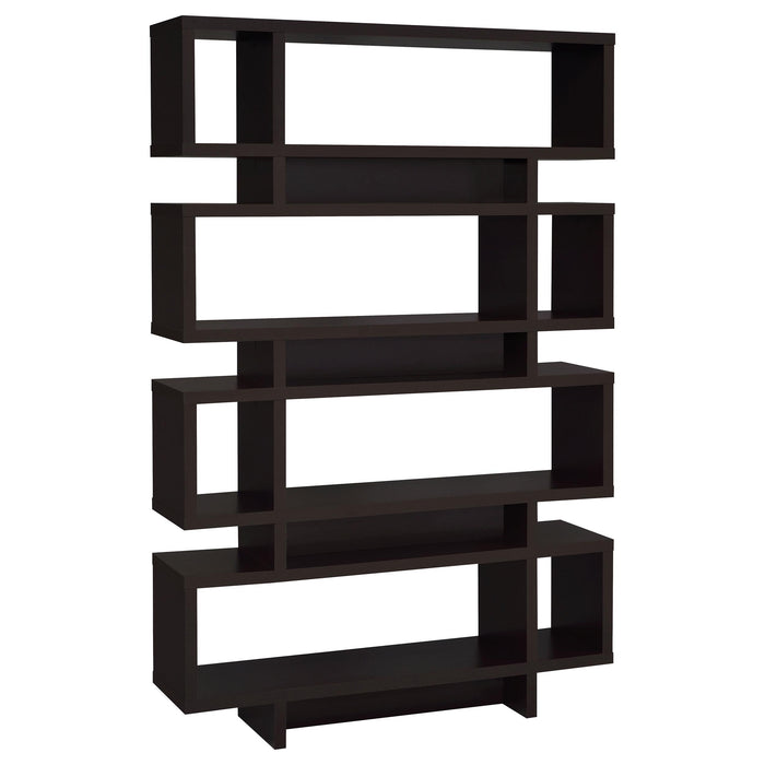 Reid 4-tier Open Back Bookcase Cappuccino - Premium Bookcase from Coaster Z2 Standard - Just $298! Shop now at Furniture Wholesale Plus  We are the best furniture store in Nashville, Hendersonville, Goodlettsville, Madison, Antioch, Mount Juliet, Lebanon, Gallatin, Springfield, Murfreesboro, Franklin, Brentwood