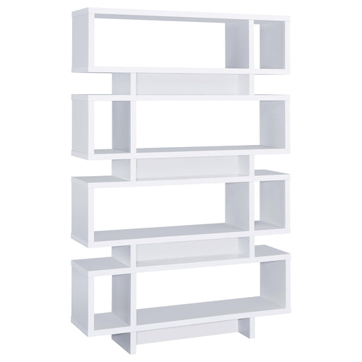 Reid 4-tier Open Back Bookcase White - Premium Bookcase from Coaster Z2 Standard - Just $298! Shop now at Furniture Wholesale Plus  We are the best furniture store in Nashville, Hendersonville, Goodlettsville, Madison, Antioch, Mount Juliet, Lebanon, Gallatin, Springfield, Murfreesboro, Franklin, Brentwood