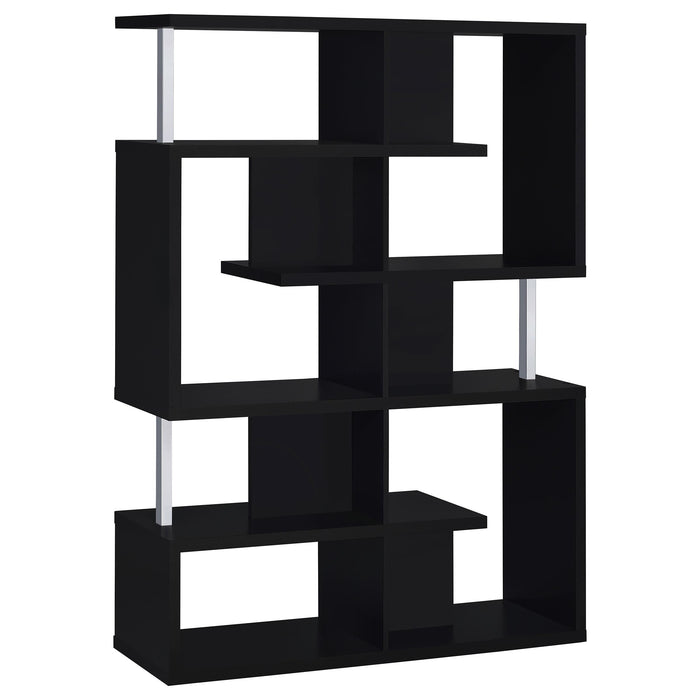 Hoover 5-tier Bookcase Black and Chrome - Premium Bookcase from Coaster Z2 Standard - Just $258! Shop now at Furniture Wholesale Plus  We are the best furniture store in Nashville, Hendersonville, Goodlettsville, Madison, Antioch, Mount Juliet, Lebanon, Gallatin, Springfield, Murfreesboro, Franklin, Brentwood