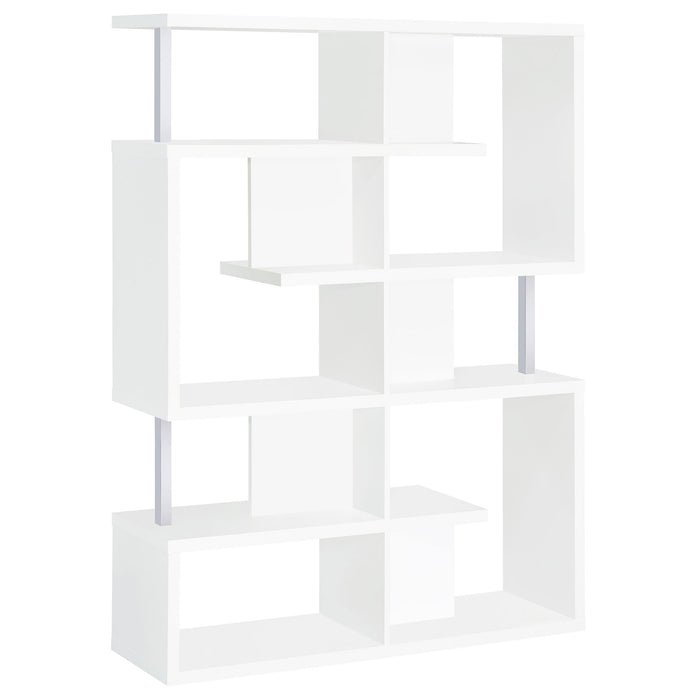 Hoover 5-tier Bookcase White and Chrome - Premium Bookcase from Coaster Z2 Standard - Just $258! Shop now at Furniture Wholesale Plus  We are the best furniture store in Nashville, Hendersonville, Goodlettsville, Madison, Antioch, Mount Juliet, Lebanon, Gallatin, Springfield, Murfreesboro, Franklin, Brentwood