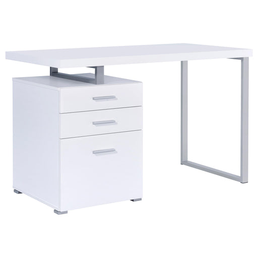 Brennan 3-drawer Office Desk White - Premium Desk from Coaster Z2 Standard - Just $238! Shop now at Furniture Wholesale Plus  We are the best furniture store in Nashville, Hendersonville, Goodlettsville, Madison, Antioch, Mount Juliet, Lebanon, Gallatin, Springfield, Murfreesboro, Franklin, Brentwood