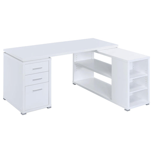 Yvette L-shape Office Desk White - Premium Desk from Coaster Z2 Standard - Just $358! Shop now at Furniture Wholesale Plus  We are the best furniture store in Nashville, Hendersonville, Goodlettsville, Madison, Antioch, Mount Juliet, Lebanon, Gallatin, Springfield, Murfreesboro, Franklin, Brentwood