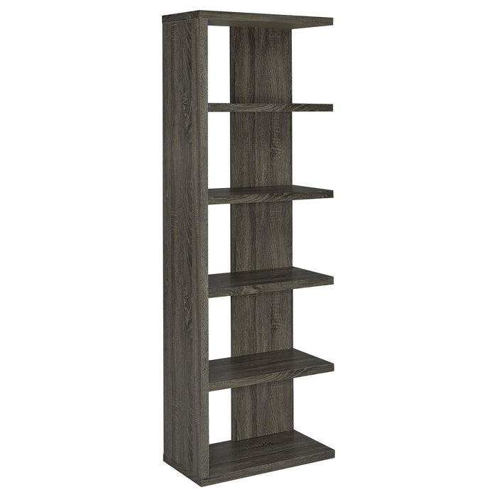 Harrison 5-tier Bookcase Weathered Grey - Premium Bookcase from Coaster Z2 Standard - Just $130! Shop now at Furniture Wholesale Plus  We are the best furniture store in Nashville, Hendersonville, Goodlettsville, Madison, Antioch, Mount Juliet, Lebanon, Gallatin, Springfield, Murfreesboro, Franklin, Brentwood