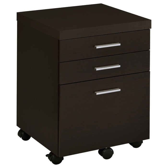 Skylar 3-drawer Mobile File Cabinet Cappuccino - Premium File Cabinet from Coaster Z2 Standard - Just $142! Shop now at Furniture Wholesale Plus  We are the best furniture store in Nashville, Hendersonville, Goodlettsville, Madison, Antioch, Mount Juliet, Lebanon, Gallatin, Springfield, Murfreesboro, Franklin, Brentwood