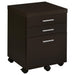 Skylar 3-drawer Mobile File Cabinet Cappuccino - Premium File Cabinet from Coaster Z2 Standard - Just $142! Shop now at Furniture Wholesale Plus  We are the best furniture store in Nashville, Hendersonville, Goodlettsville, Madison, Antioch, Mount Juliet, Lebanon, Gallatin, Springfield, Murfreesboro, Franklin, Brentwood