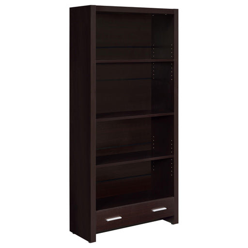 Skylar 5-shelf Bookcase with Storage Drawer Cappuccino - Premium Bookcase from Coaster Z2 Standard - Just $218! Shop now at Furniture Wholesale Plus  We are the best furniture store in Nashville, Hendersonville, Goodlettsville, Madison, Antioch, Mount Juliet, Lebanon, Gallatin, Springfield, Murfreesboro, Franklin, Brentwood