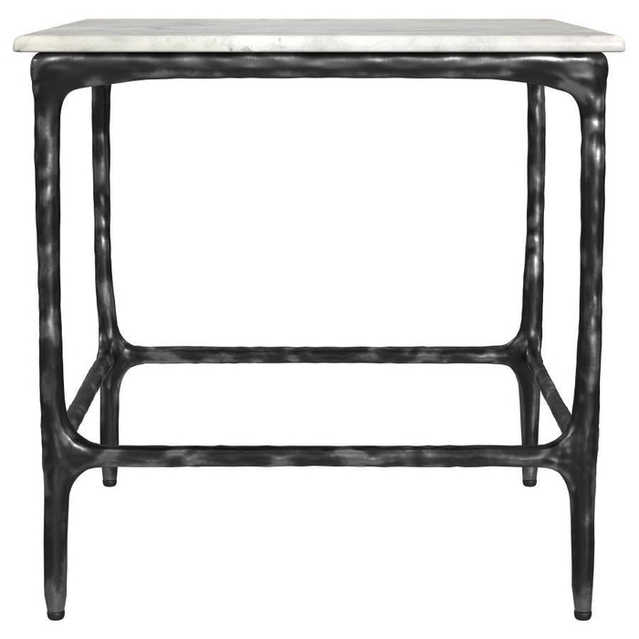 Ebby - Square Genuine Marble Top Metal End Table - White – End Tables by Coaster Fine Furniture at Furniture Wholesale Plus , Nashville furniture store