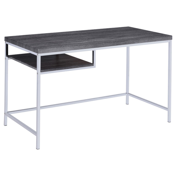 Kravitz Rectangular Writing Desk Weathered Grey and Chrome - Premium Desk from Coaster Z2 Standard - Just $218! Shop now at Furniture Wholesale Plus  We are the best furniture store in Nashville, Hendersonville, Goodlettsville, Madison, Antioch, Mount Juliet, Lebanon, Gallatin, Springfield, Murfreesboro, Franklin, Brentwood