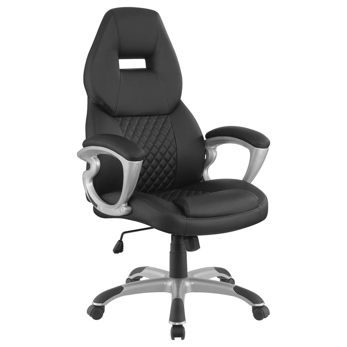 Bruce Adjustable Height Office Chair Black and Silver - Premium Office Chair from Coaster Z2 Standard - Just $250! Shop now at Furniture Wholesale Plus  We are the best furniture store in Nashville, Hendersonville, Goodlettsville, Madison, Antioch, Mount Juliet, Lebanon, Gallatin, Springfield, Murfreesboro, Franklin, Brentwood