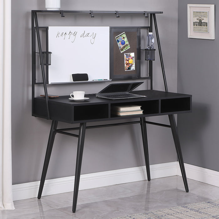 Jessie Writing Desk with USB Ports Black and Gunmetal - Premium Desk from Coaster Z2 Standard - Just $470! Shop now at Furniture Wholesale Plus  We are the best furniture store in Nashville, Hendersonville, Goodlettsville, Madison, Antioch, Mount Juliet, Lebanon, Gallatin, Springfield, Murfreesboro, Franklin, Brentwood