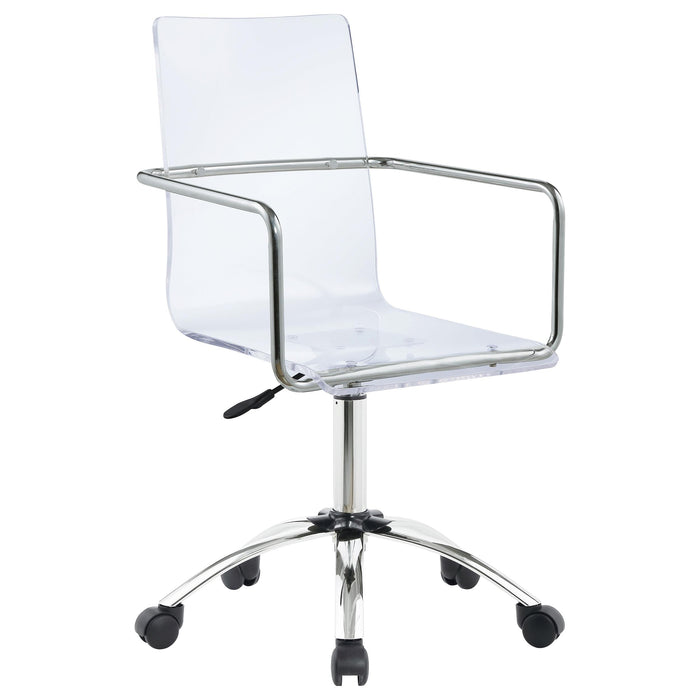 Amaturo Office Chair with Casters Clear and Chrome - Premium Office Chair from Coaster Z2 Standard - Just $310! Shop now at Furniture Wholesale Plus  We are the best furniture store in Nashville, Hendersonville, Goodlettsville, Madison, Antioch, Mount Juliet, Lebanon, Gallatin, Springfield, Murfreesboro, Franklin, Brentwood