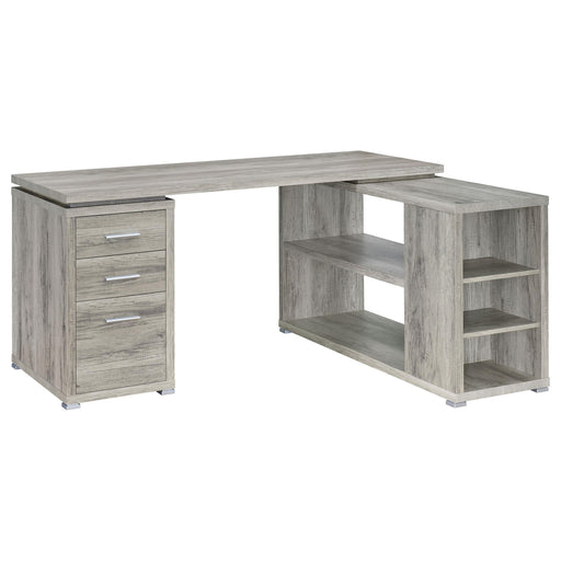 Yvette L-shape Office Desk Grey Driftwood - Premium Desk from Coaster Z2 Standard - Just $358! Shop now at Furniture Wholesale Plus  We are the best furniture store in Nashville, Hendersonville, Goodlettsville, Madison, Antioch, Mount Juliet, Lebanon, Gallatin, Springfield, Murfreesboro, Franklin, Brentwood