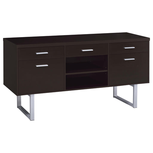 Lawtey 5-drawer Credenza with Adjustable Shelf Cappuccino - Premium Credenza from Coaster Z2 Standard - Just $310! Shop now at Furniture Wholesale Plus  We are the best furniture store in Nashville, Hendersonville, Goodlettsville, Madison, Antioch, Mount Juliet, Lebanon, Gallatin, Springfield, Murfreesboro, Franklin, Brentwood