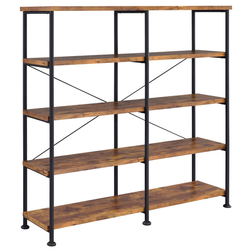 Analiese 4-shelf Open Bookcase Antique Nutmeg - Premium Bookcase from Coaster Z2 Standard - Just $270! Shop now at Furniture Wholesale Plus  We are the best furniture store in Nashville, Hendersonville, Goodlettsville, Madison, Antioch, Mount Juliet, Lebanon, Gallatin, Springfield, Murfreesboro, Franklin, Brentwood