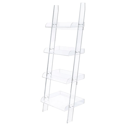 Amaturo 4-shelf Ladder Bookcase Clear - Premium Bookcase from Coaster Z2 Standard - Just $458! Shop now at Furniture Wholesale Plus  We are the best furniture store in Nashville, Hendersonville, Goodlettsville, Madison, Antioch, Mount Juliet, Lebanon, Gallatin, Springfield, Murfreesboro, Franklin, Brentwood