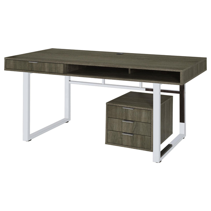 Whitman 4-drawer Writing Desk Weathered Grey - Premium Desk from Coaster Z2 Standard - Just $370! Shop now at Furniture Wholesale Plus  We are the best furniture store in Nashville, Hendersonville, Goodlettsville, Madison, Antioch, Mount Juliet, Lebanon, Gallatin, Springfield, Murfreesboro, Franklin, Brentwood