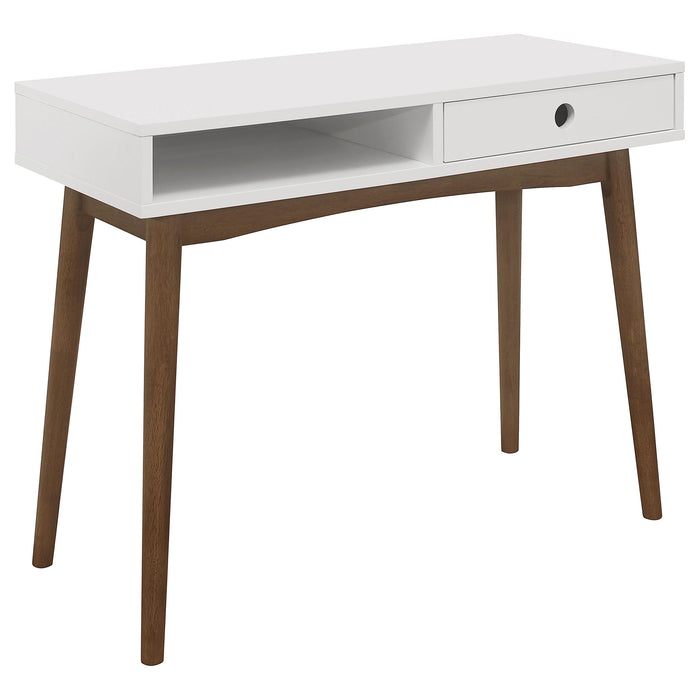 Bradenton 1-drawer Writing Desk White and Walnut - Premium Desk from Coaster Z2 Standard - Just $218! Shop now at Furniture Wholesale Plus  We are the best furniture store in Nashville, Hendersonville, Goodlettsville, Madison, Antioch, Mount Juliet, Lebanon, Gallatin, Springfield, Murfreesboro, Franklin, Brentwood