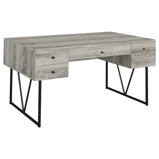 Analiese 4-drawer Writing Desk Grey Driftwood - Premium Desk from Coaster Z2 Standard - Just $338! Shop now at Furniture Wholesale Plus  We are the best furniture store in Nashville, Hendersonville, Goodlettsville, Madison, Antioch, Mount Juliet, Lebanon, Gallatin, Springfield, Murfreesboro, Franklin, Brentwood