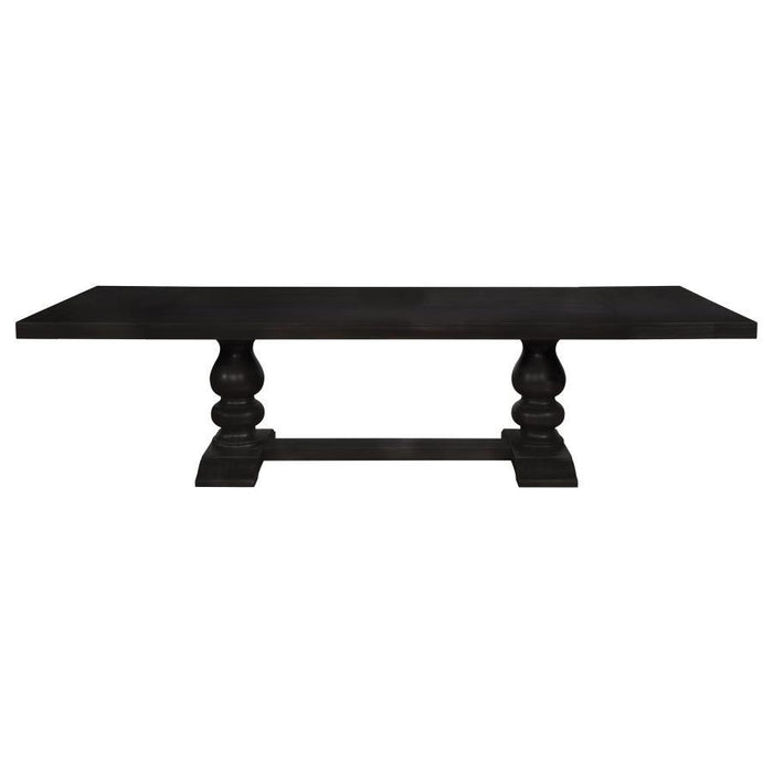 Phelps - Extension Leaf Dining Table Distressed Noir - Distressed Nior – Dining Tables with Extensions by CoasterEssence at Furniture Wholesale Plus , Nashville furniture store