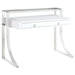 Gemma 2-drawer Writing Desk Glossy White and Chrome - Premium Desk from Coaster Z2 Standard - Just $498! Shop now at Furniture Wholesale Plus  We are the best furniture store in Nashville, Hendersonville, Goodlettsville, Madison, Antioch, Mount Juliet, Lebanon, Gallatin, Springfield, Murfreesboro, Franklin, Brentwood