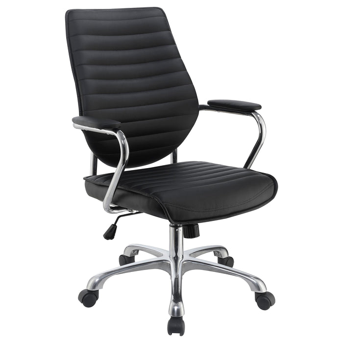 Chase High Back Office Chair Black and Chrome - Premium Office Chair from Coaster Z2 Standard - Just $198! Shop now at Furniture Wholesale Plus  We are the best furniture store in Nashville, Hendersonville, Goodlettsville, Madison, Antioch, Mount Juliet, Lebanon, Gallatin, Springfield, Murfreesboro, Franklin, Brentwood