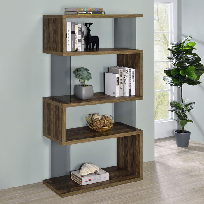 Emelle 4-shelf Bookcase with Glass Panels - Premium Bookcase from Coaster Z2 Standard - Just $210! Shop now at Furniture Wholesale Plus  We are the best furniture store in Nashville, Hendersonville, Goodlettsville, Madison, Antioch, Mount Juliet, Lebanon, Gallatin, Springfield, Murfreesboro, Franklin, Brentwood