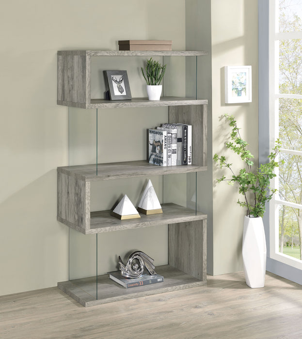 Emelle 4-shelf Bookcase with Glass Panels - Premium Bookcase from Coaster Z2 Standard - Just $210! Shop now at Furniture Wholesale Plus  We are the best furniture store in Nashville, Hendersonville, Goodlettsville, Madison, Antioch, Mount Juliet, Lebanon, Gallatin, Springfield, Murfreesboro, Franklin, Brentwood