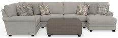 Livingston - Sectional With Comfort Coil Seating, 40" Cocktail Ottoman And Accent Pillows Included – 2 Piece Living Room Sets by Jackson at Furniture Wholesale Plus , Nashville furniture store
