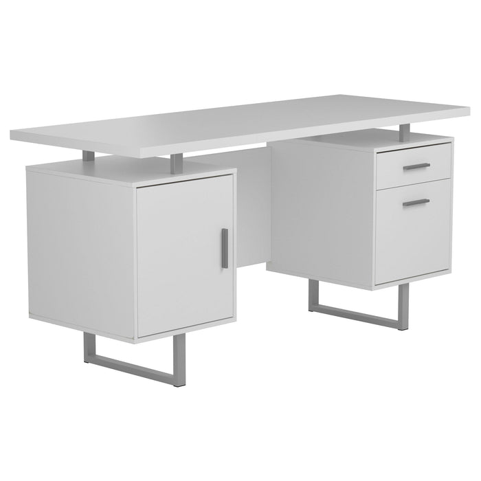 Lawtey Floating Top Office Desk White Gloss - Premium Desk from Coaster Z2 Standard - Just $338! Shop now at Furniture Wholesale Plus  We are the best furniture store in Nashville, Hendersonville, Goodlettsville, Madison, Antioch, Mount Juliet, Lebanon, Gallatin, Springfield, Murfreesboro, Franklin, Brentwood